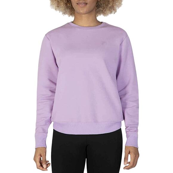 FILA French Terry Pocket Sweatshirt Crew Neck Relaxed Fit Orchid Bloom Size S - Picture 1 of 12